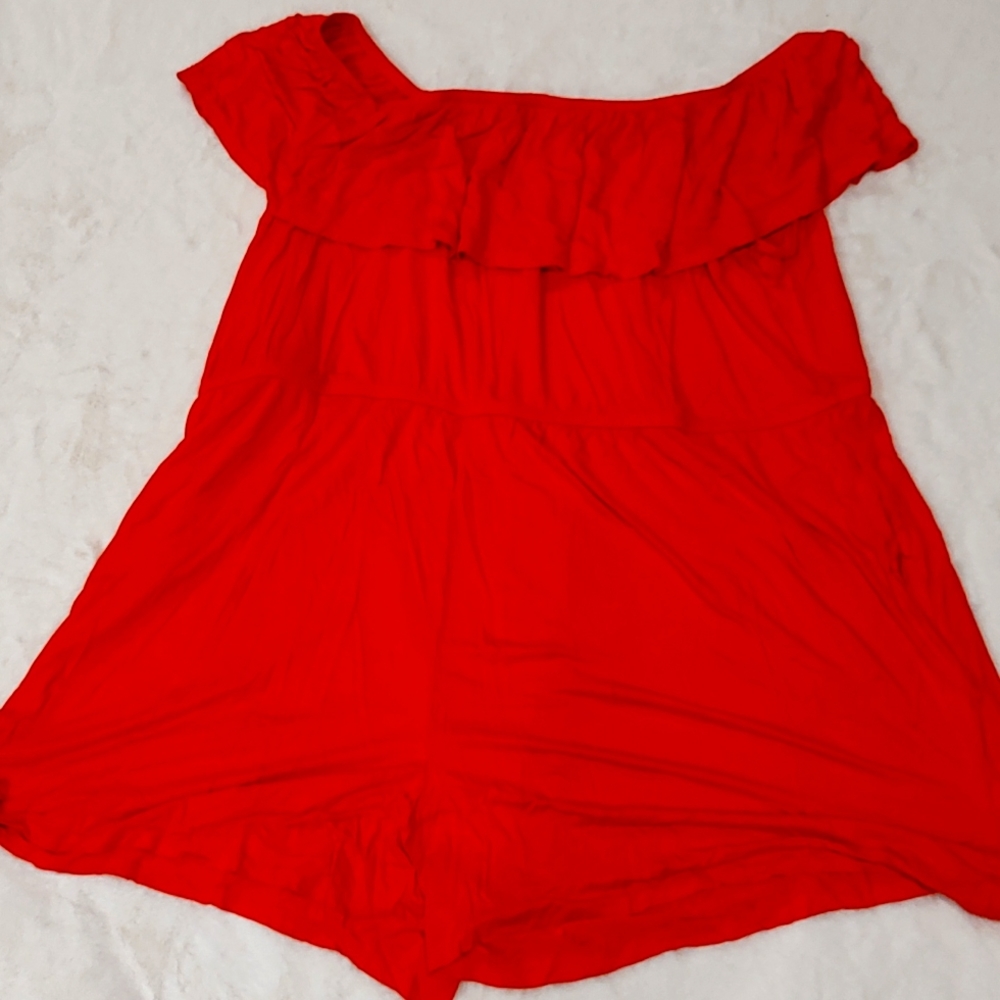 Brand new "Lane Bryant" short romper with ruffle top, size 34/36